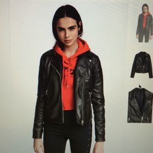 H&M black leather jacket